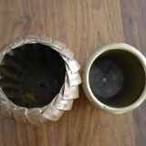 Cache pot cuivre et laiton
