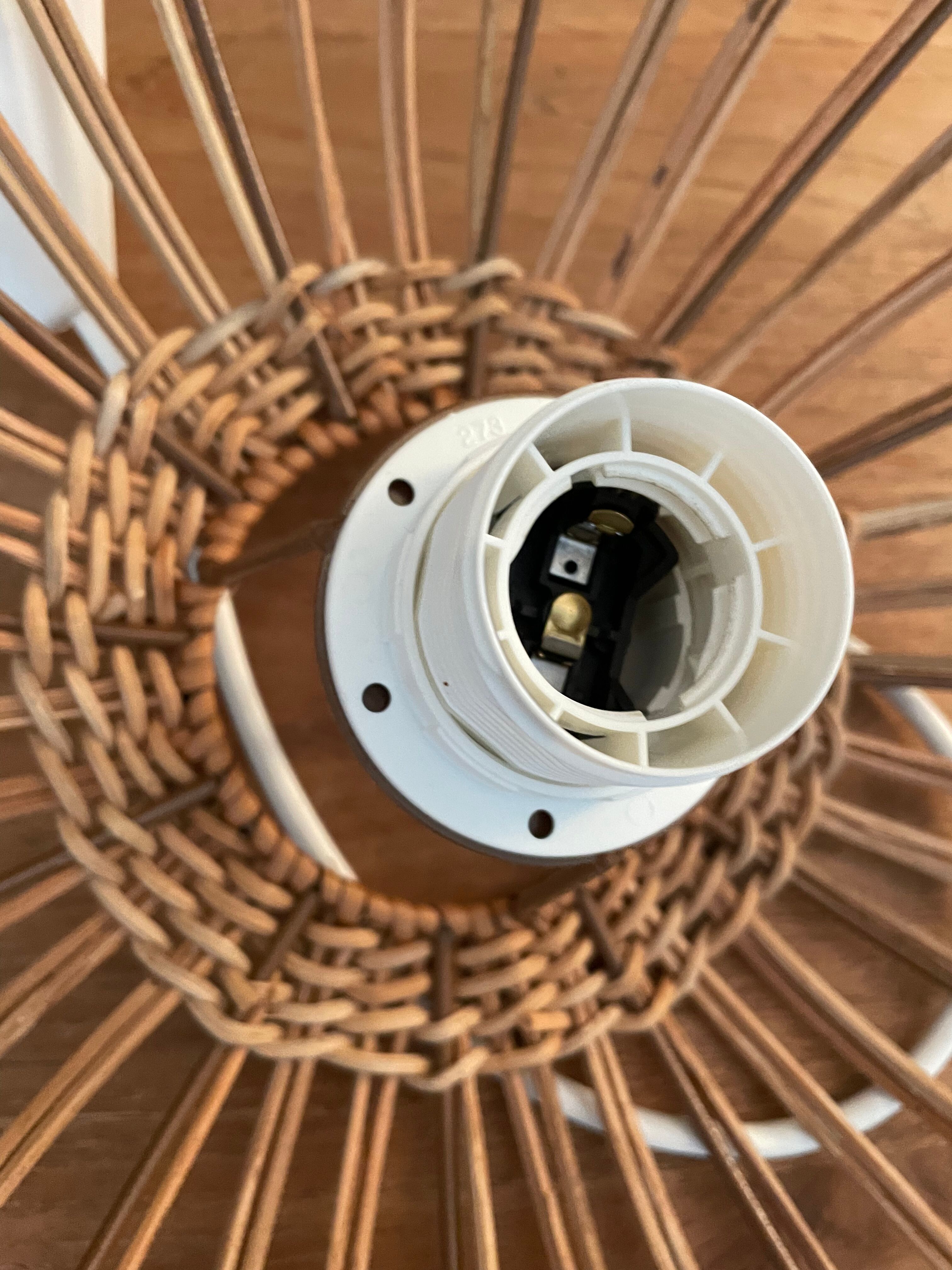 Vintage wicker pendant lamp