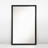 Baroque black large oak fireplace mirror, France ca. 1850