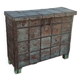Old blue wooden chest
