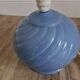 Ancien pied de lampe en céramique bleu, 1980