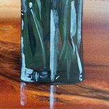 Tableau ancien, nature morte au vase et verre fleuris, signé,XX siècle