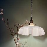 Vintage lampshade pendant light in pink opaline