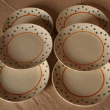 Lot de 6 asiettes Gien modéle Constellation création millefleurs
