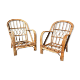 Pair of rattan heaters Audoux v 1960