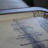 Large leather and fiberglass tray Manufacture Manover