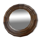 Small octagonal wooden mirror in neo-Renaissance / neo-Gothic style