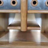 Enfilade/Credenza in oak and brushed brass, Italy, 1970