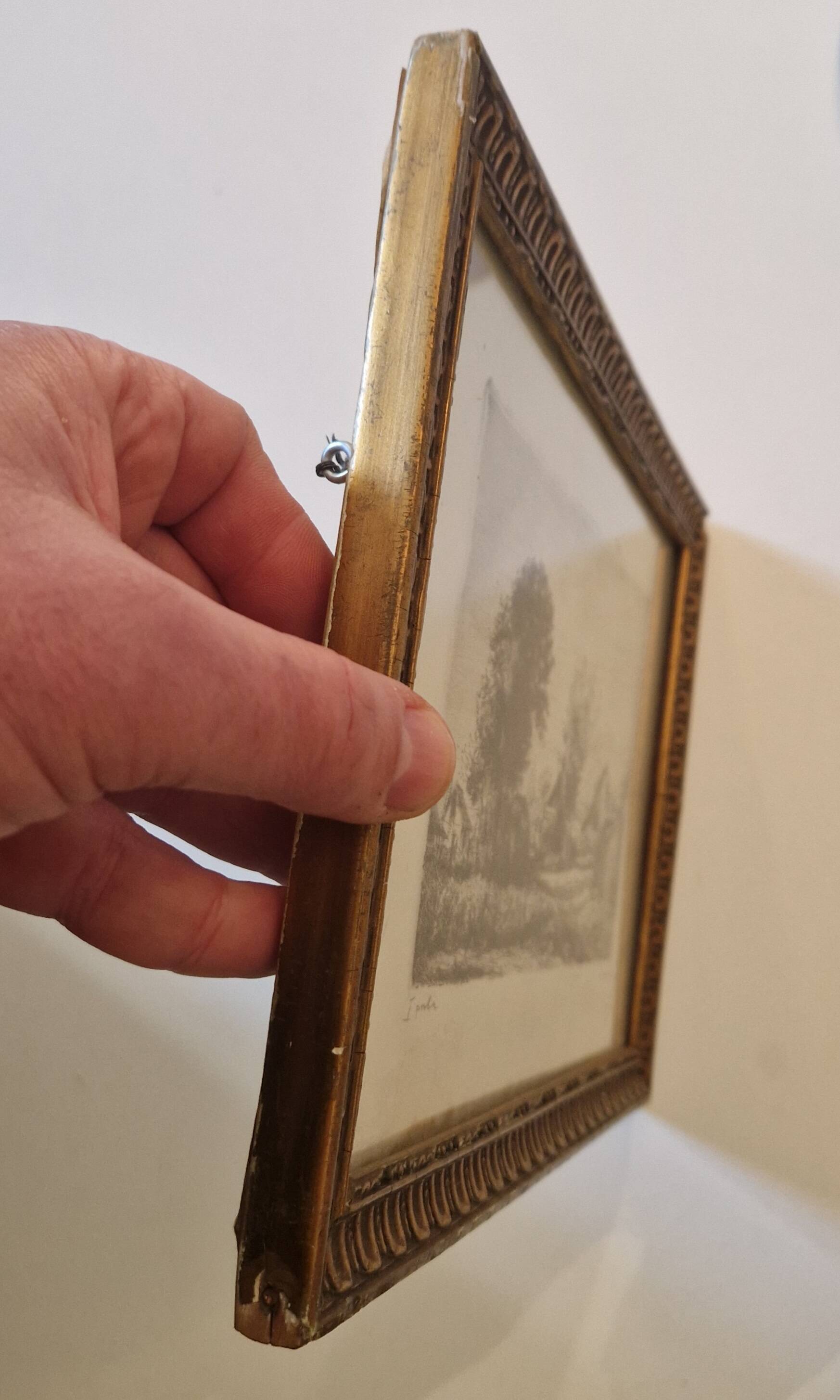 late 19th century etching, rural landscape