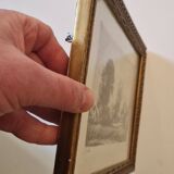 late 19th century etching, rural landscape