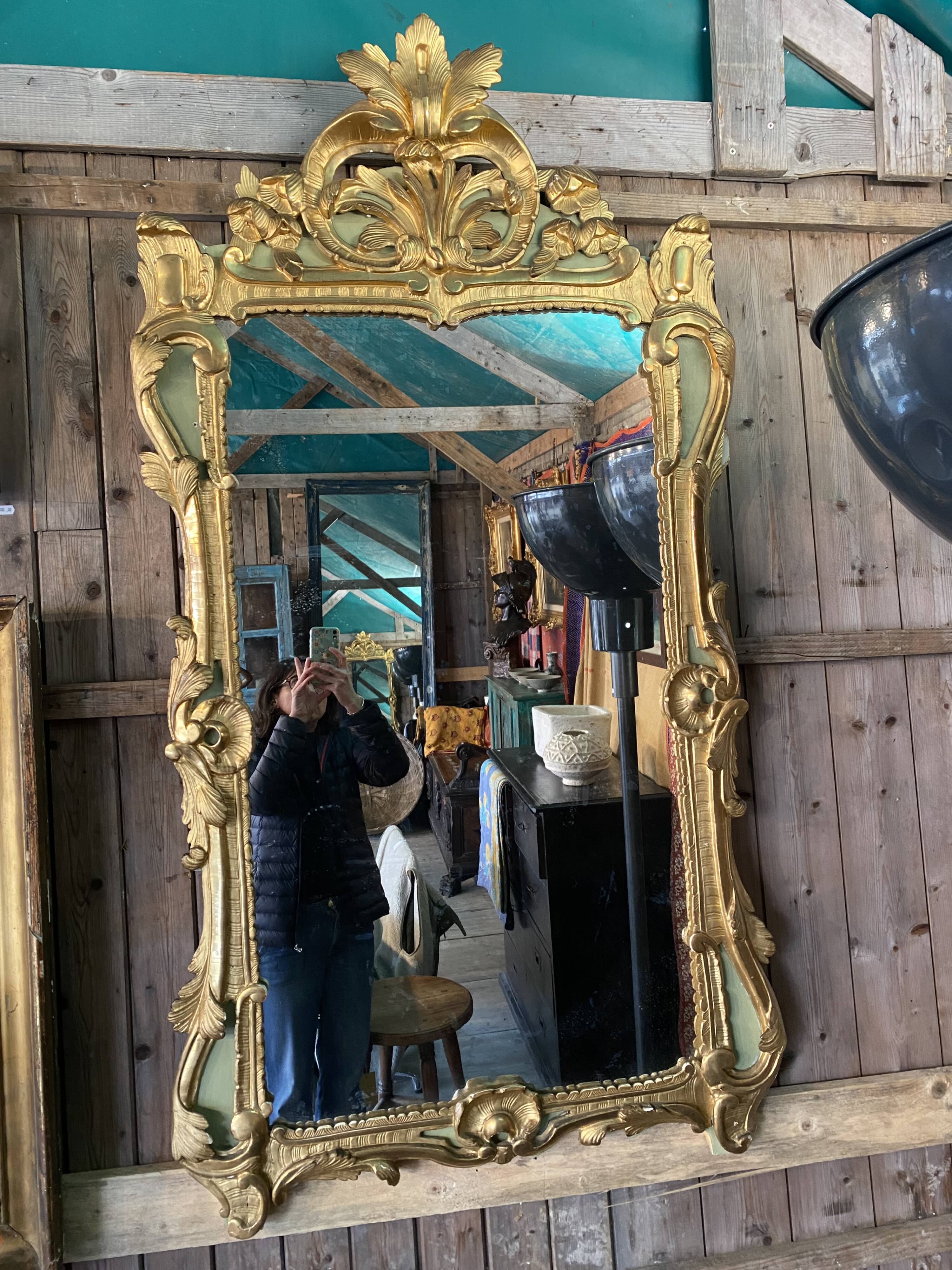 Provencal mirror in gilded wood, Louis XV period