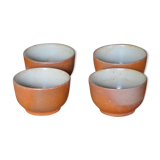 Lot of 4 bowls in sandstone and shiny grey inside