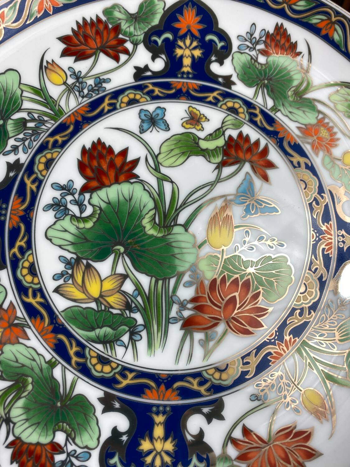 Vintage decorative porcelain plate, Japan