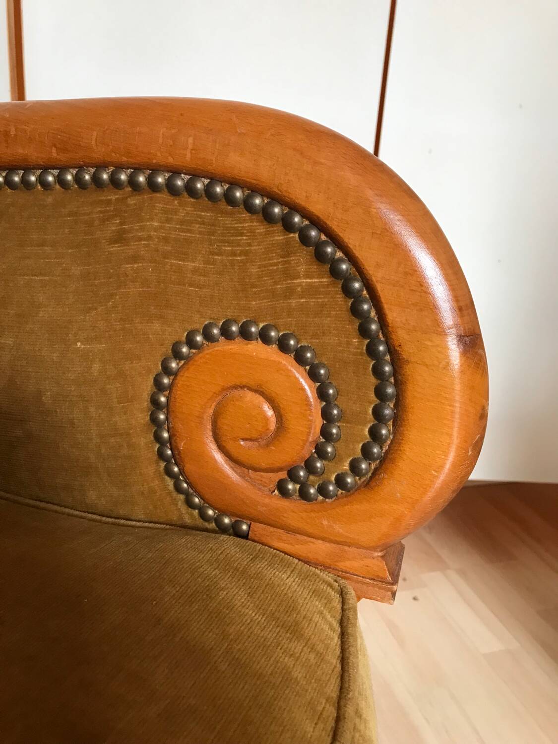 Fauteuil Bergère en acajou style Restauration époque fin XIXe