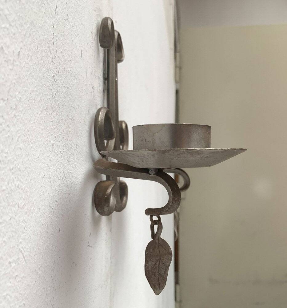 Vintage Swedish Wrought Iron Wall Candleholders from Ahrnebergs, Set of 2