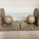 Pair of beige marble bookends.