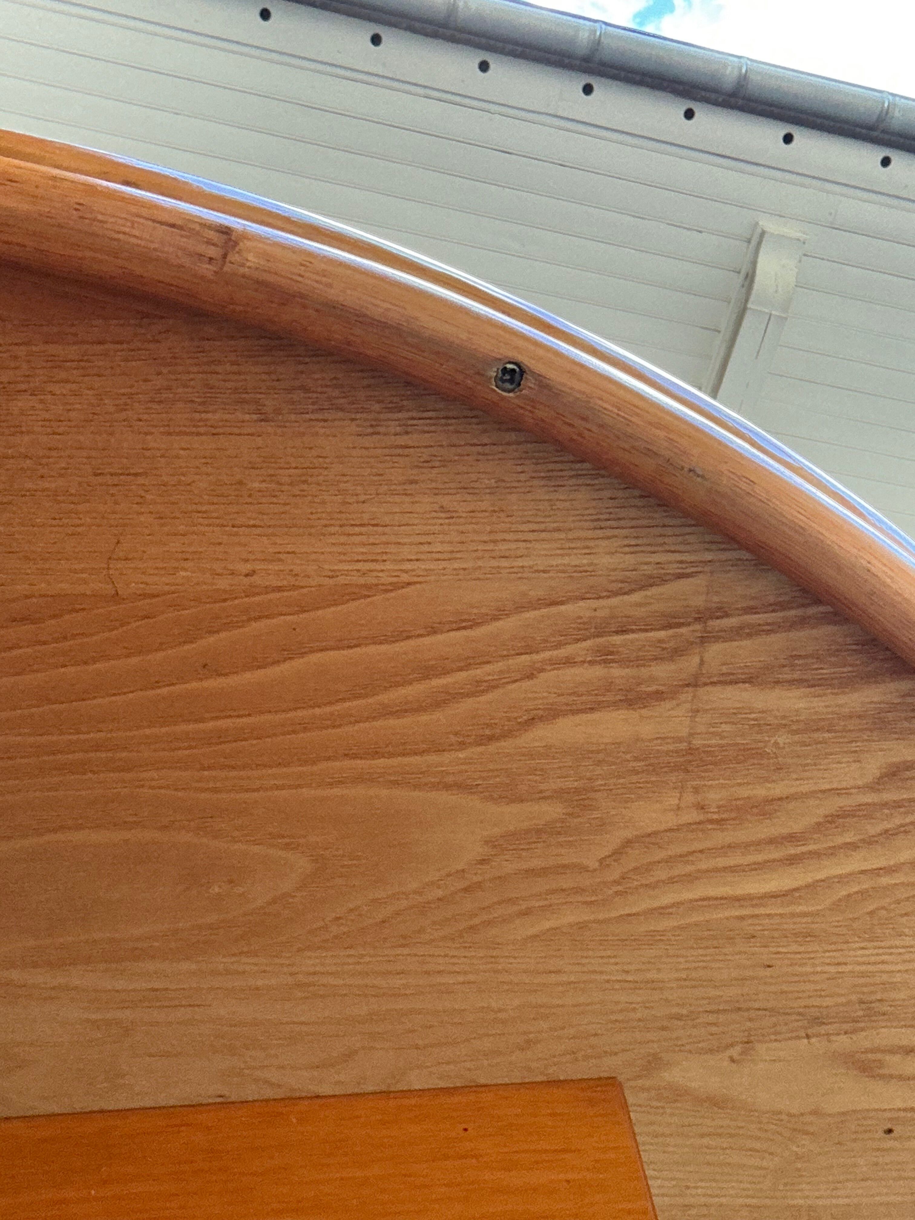 Oak/ratten table in the style of Vivai del Sud Italy, circa 1970.