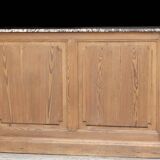 Exceptional pharmacy counter in solid pine and marble (19th century).