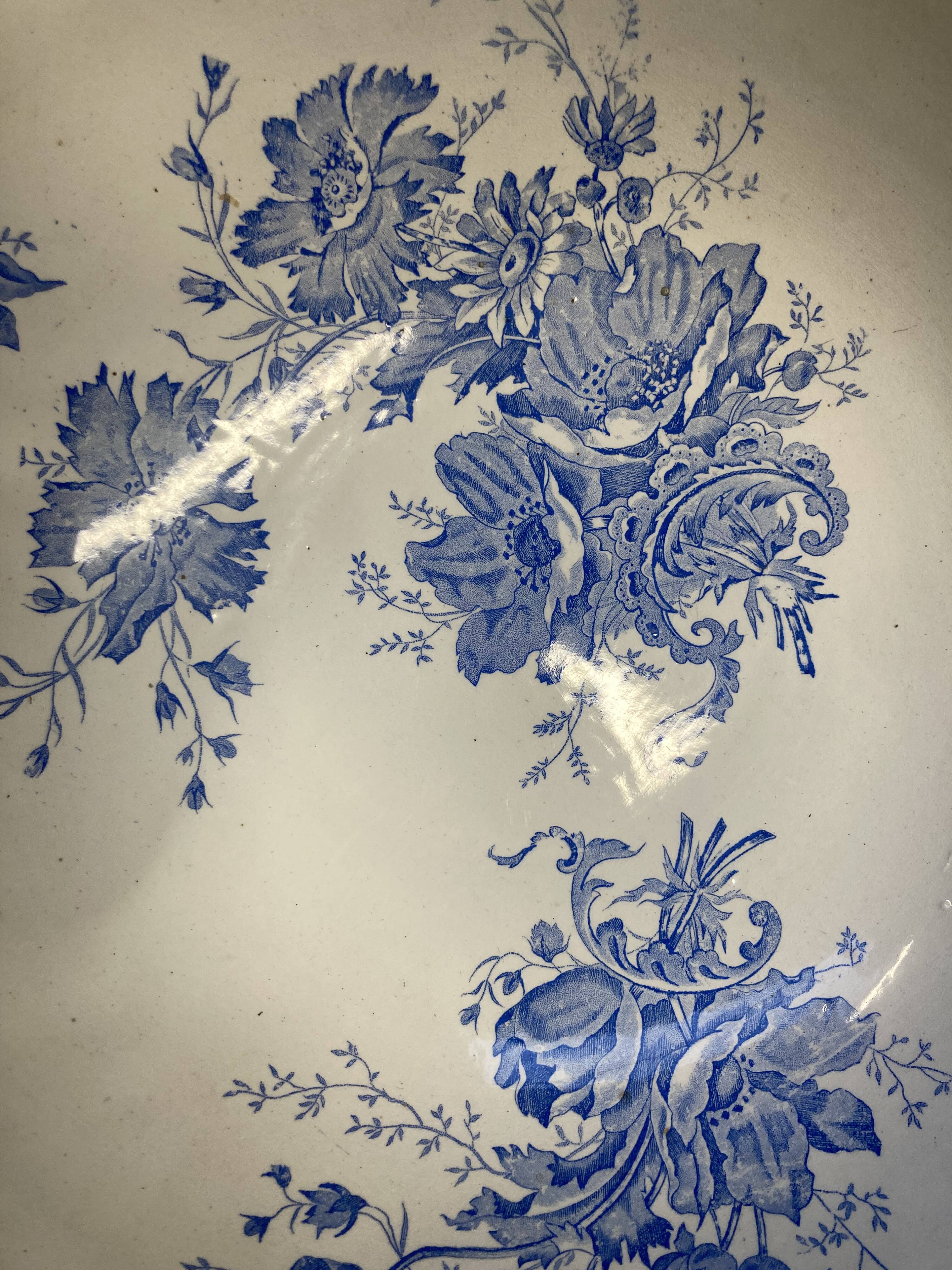 Antique washstand W. Baumann & Co with basin and jug – Earthenware