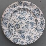 7 flat plates with fan patterns, Longwy end of 19th