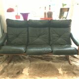 Soda Galvano 3 seater sofa in leather and ash