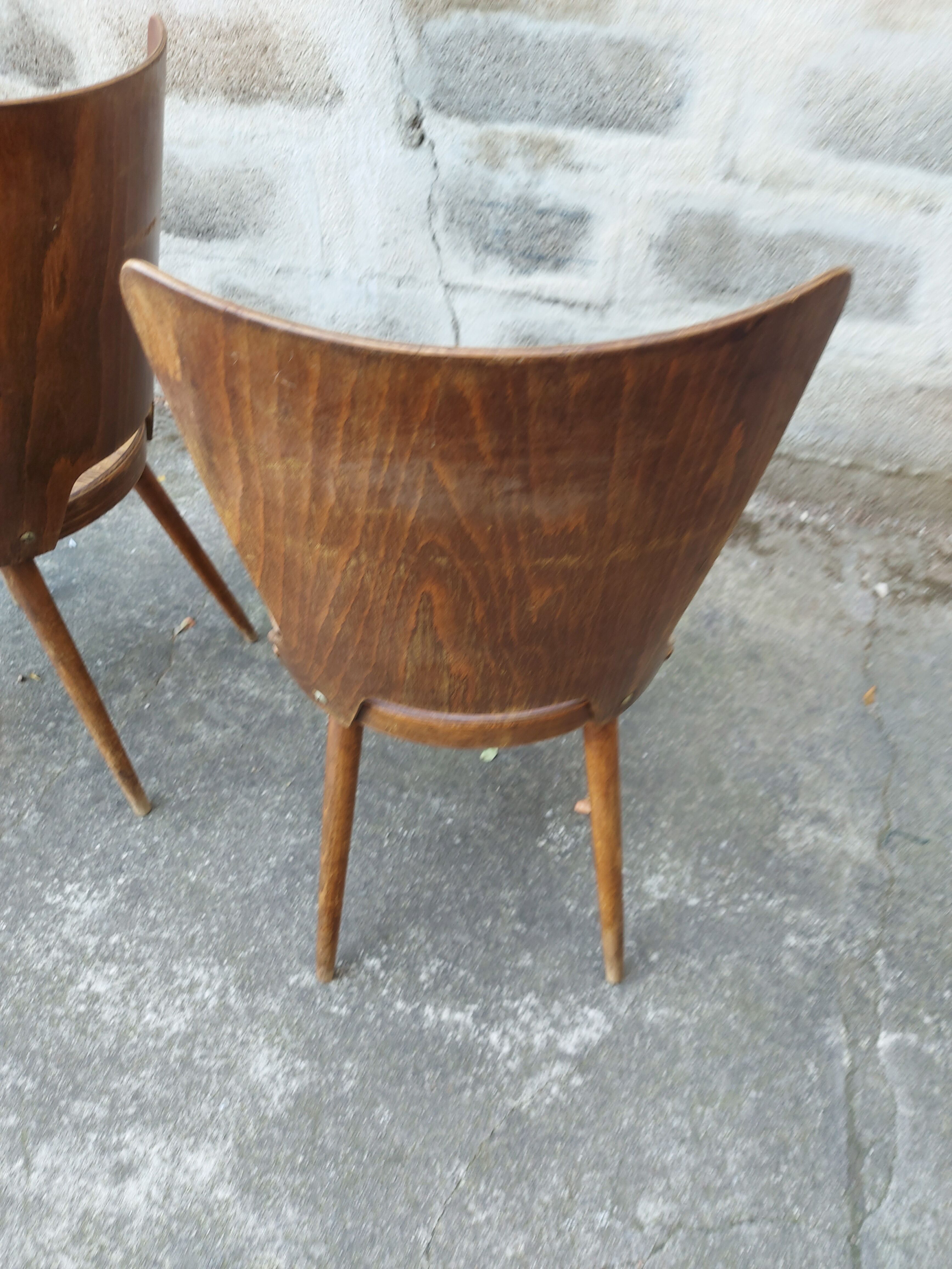Set of 2 Baumann wooden chairs