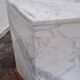 Italian hexagonal Carrara marble monolith side table / pedestal
