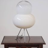 Vintage Rice Paper and Steel Lamp by Saskia Hübner, Italy, 2000s