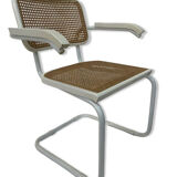 Cesca chair model with armrest in white