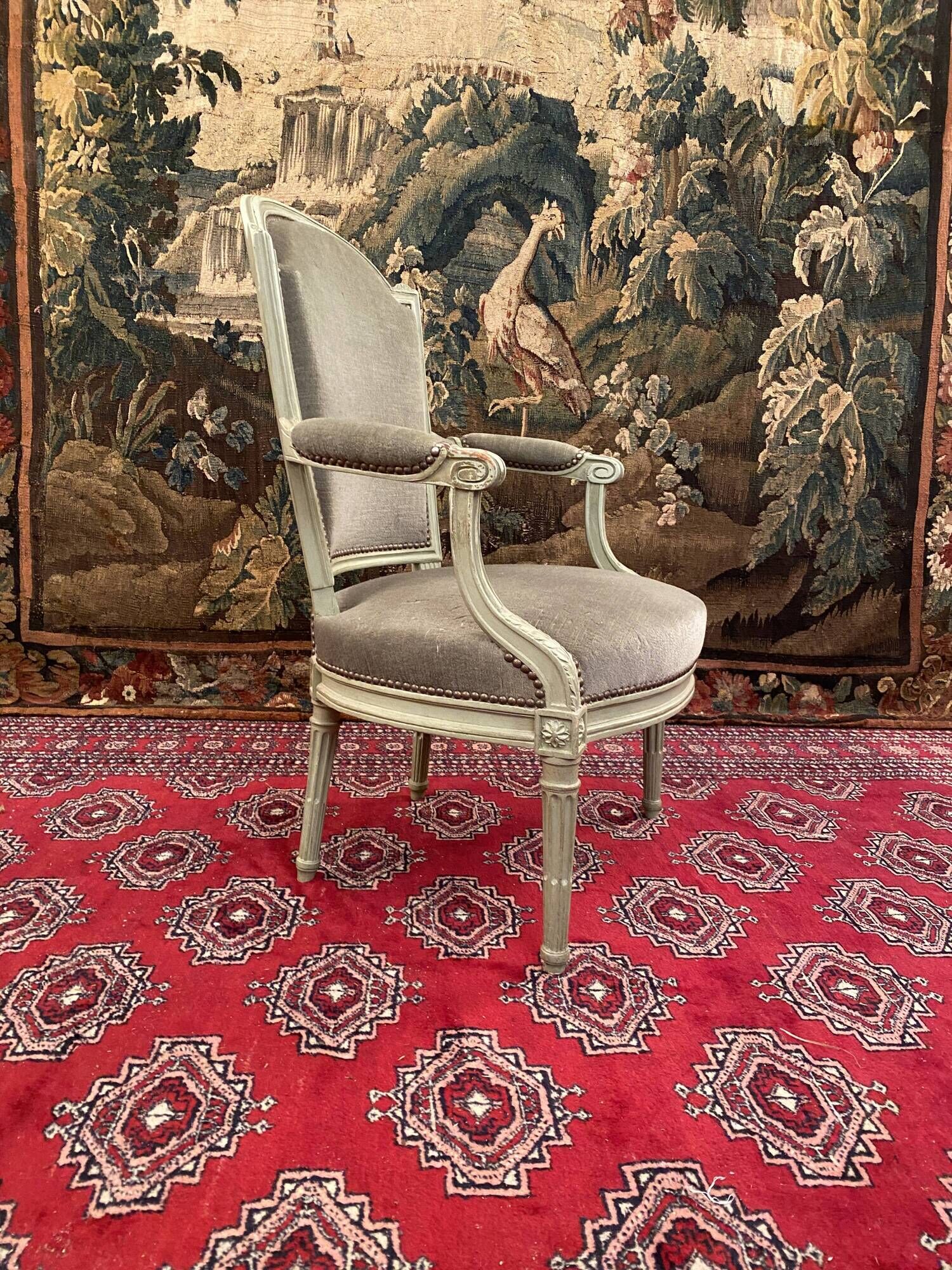 Louis XVI-era armchair Stamp Nicolas Denis Delaisement 18th century