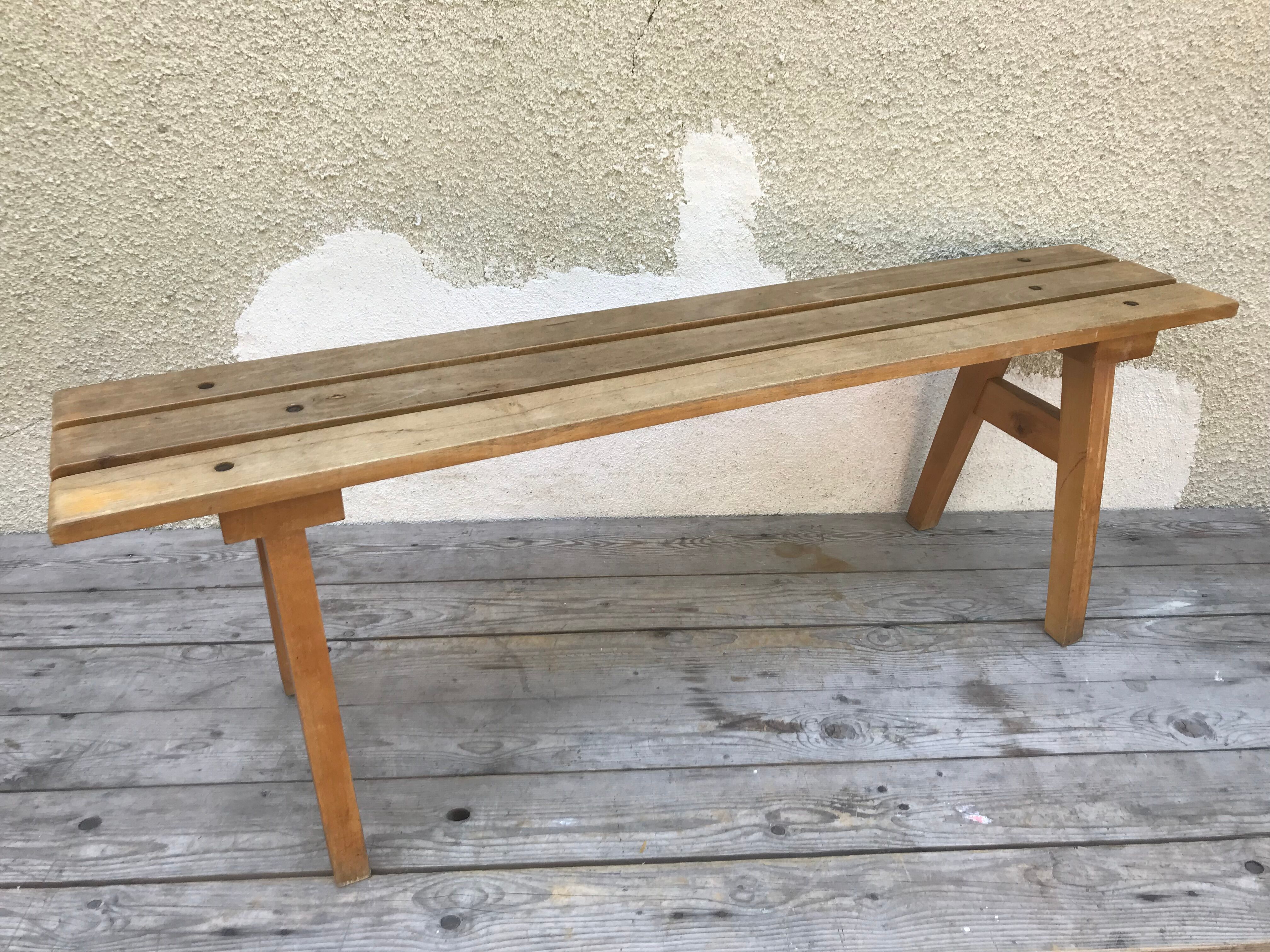 Old wooden school bench 50s
