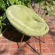 Fauteuil moumoute vintage vert pâle