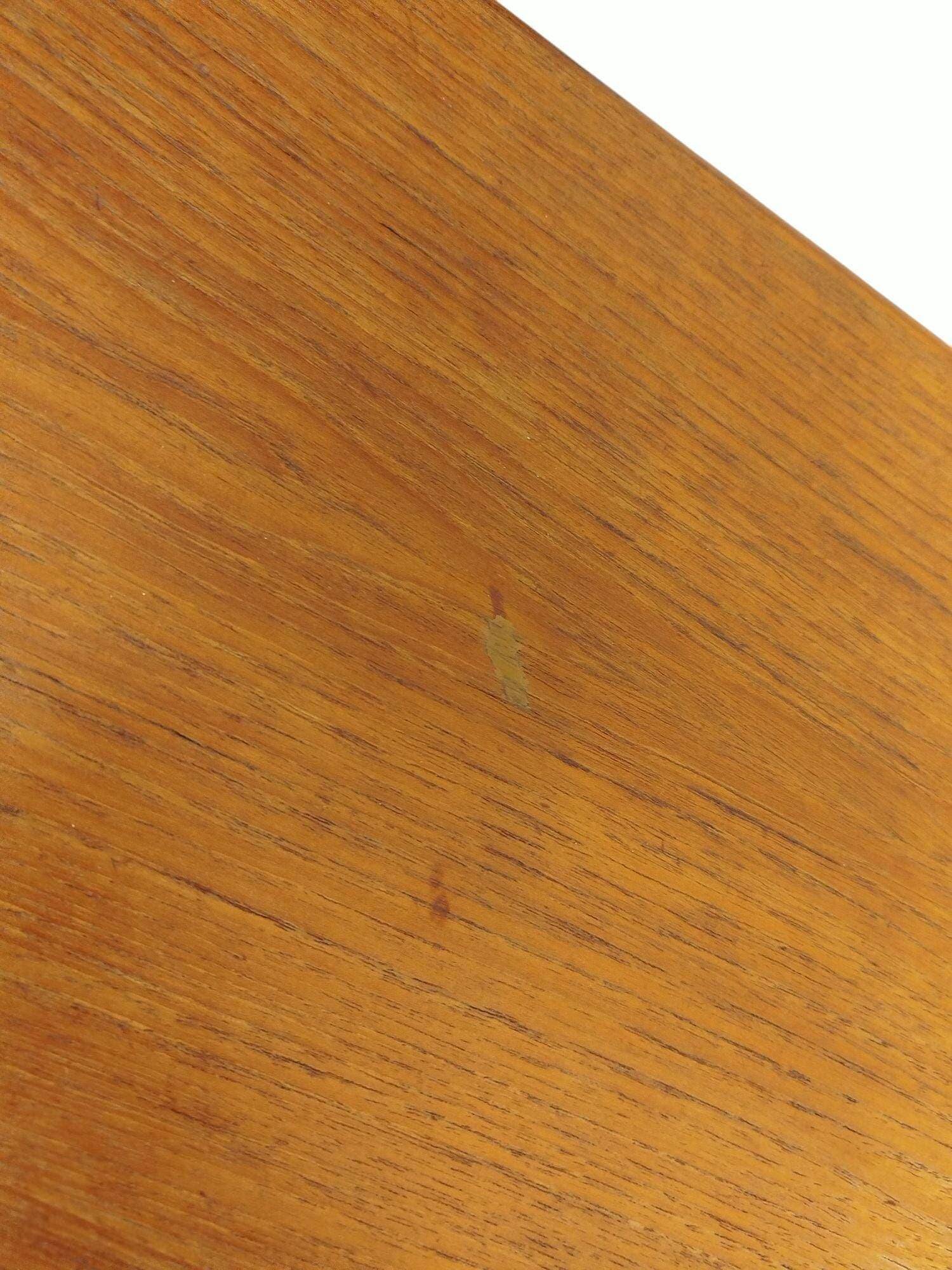 Table basse teck danoise années 60, design scandinave organique