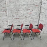 4 vintage dining table chairs with armrests