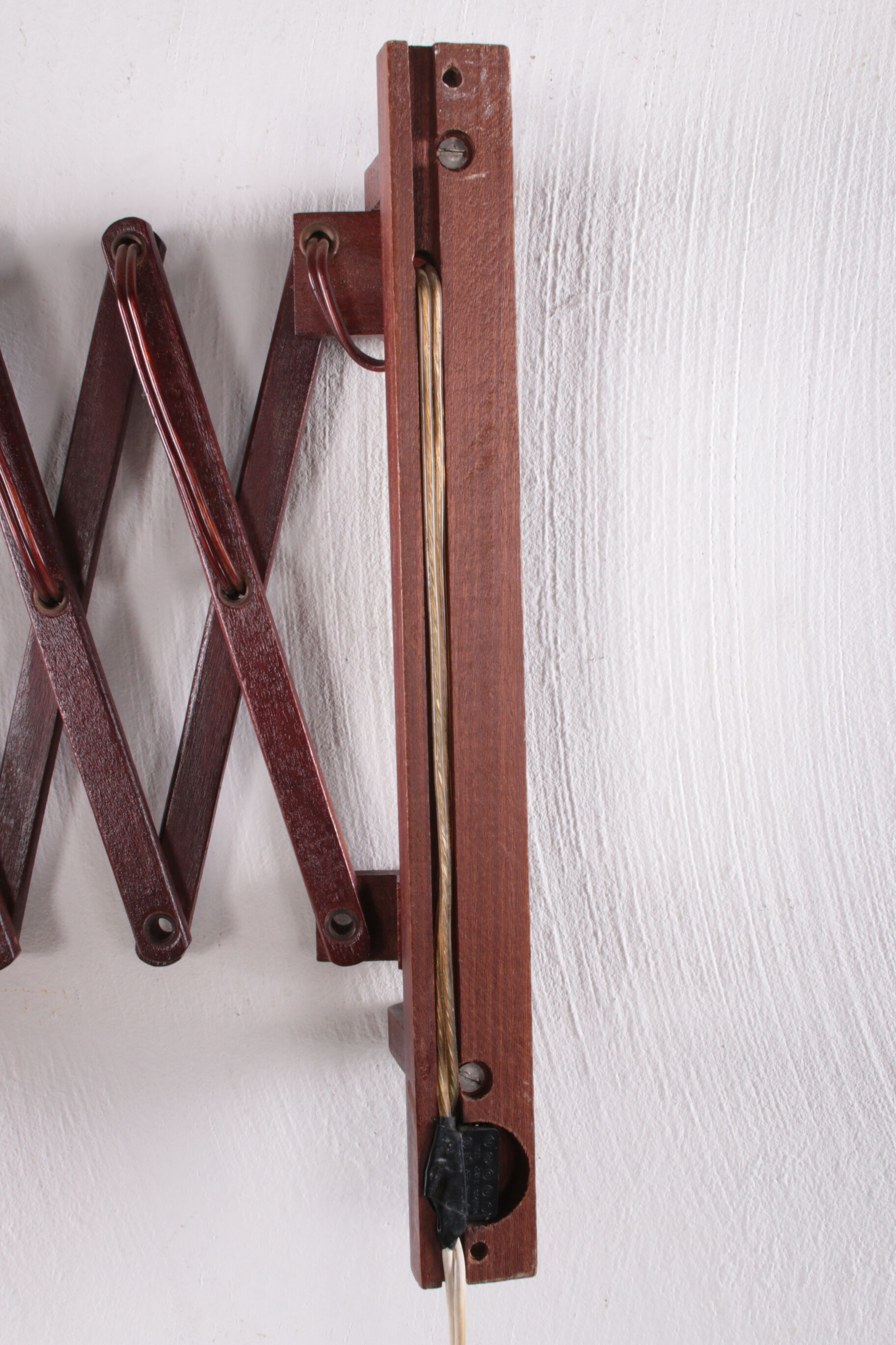 Vintage wall harmonica lamp teak Danish design, 1960