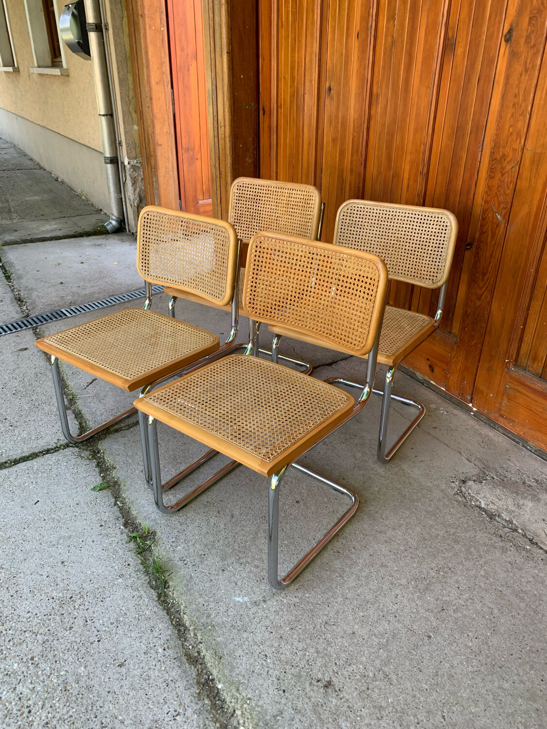 4 chaises italiennes du milieu du siècle Marcel Breuer B32 Cesca, années 70
