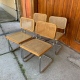 4 chaises italiennes du milieu du siècle Marcel Breuer B32 Cesca, années 70