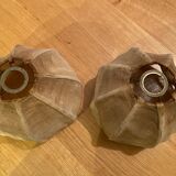 Set of two lampshades in jute flower shape