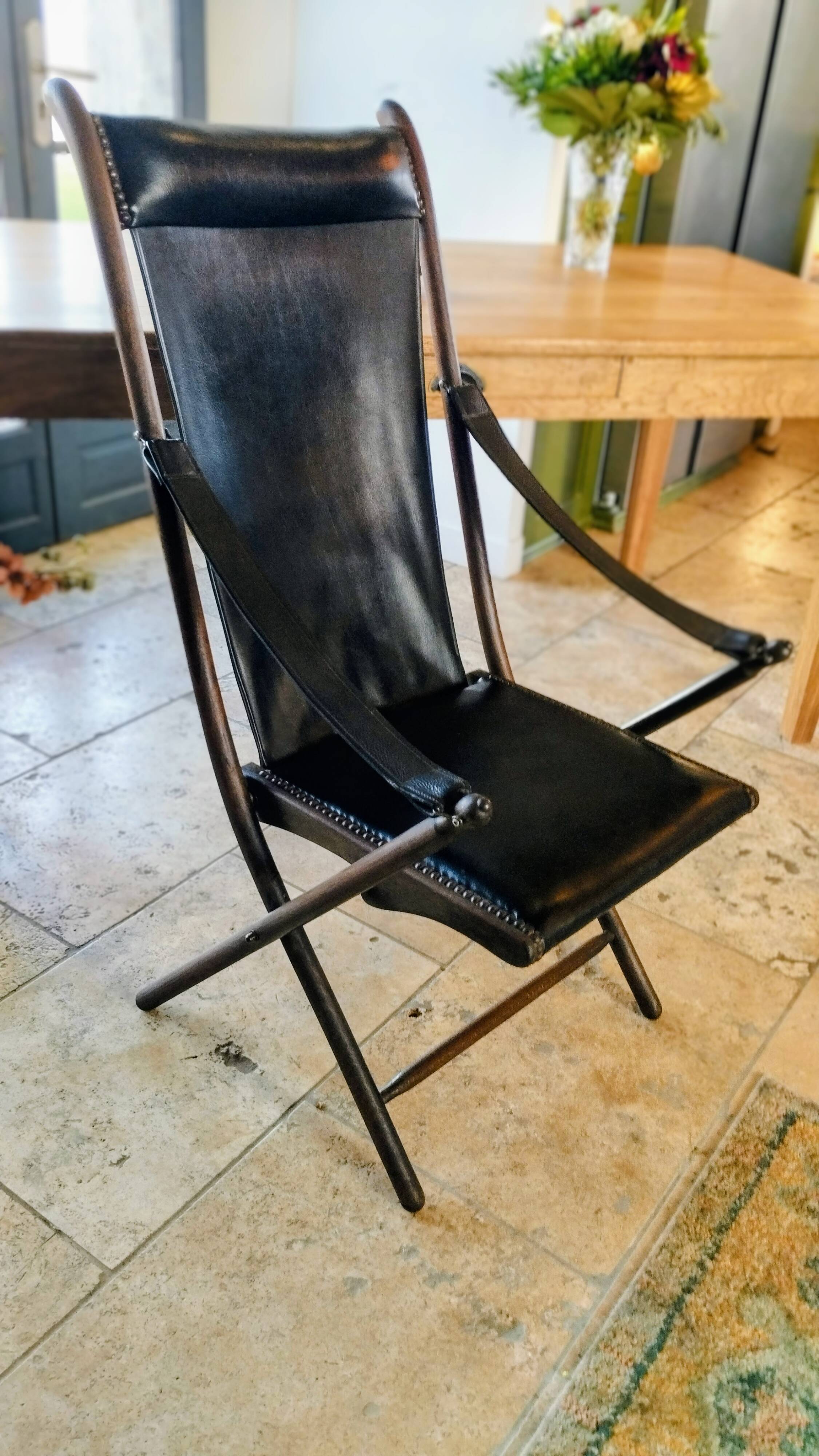 Chaise pliante de campagne vintage