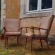Pair of vintage fan armchairs from the 60s, Baumann edition.