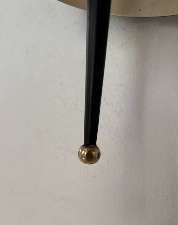 Applique vintage Jaques Biny, métal noir laiton et perpex, France 1960