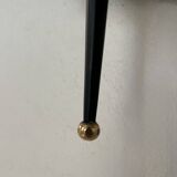 Vintage Jaques Biny wall lamp, black metal, brass and perpex, France 1960