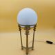 Art Deco lamp in bronze, brass, and Clichy glass globe, tripod.