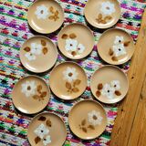 Set of 10 MDL stoneware dessert plates