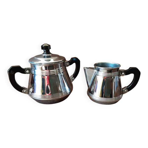 Ensemble service café vintage en métal