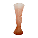 Torch vase and hand vintage frosted-looking glass