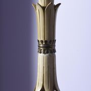 Lampadaire vintage en bois et en laiton Italie