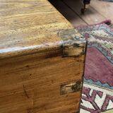 1930s English oak dressing table with beveled oval mirror