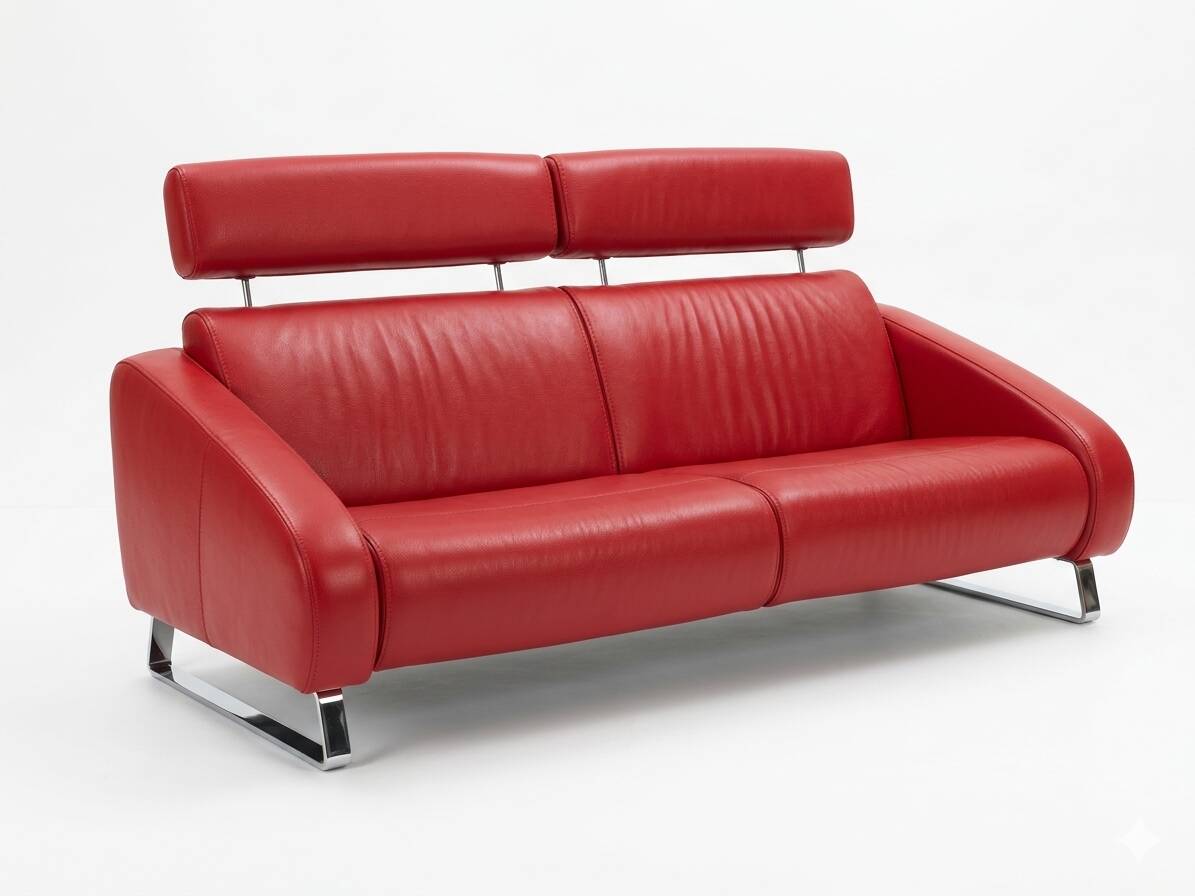 Canapé Steiner en cuir rouge