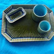 Service slurry art deco composed of a Tray, two pots and a small old and collector's dish